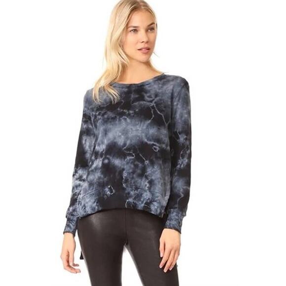 Pam & Gela Tea stained Tie Dye Side Split Soft Sweatshirt sz M - Picture 2 of 6